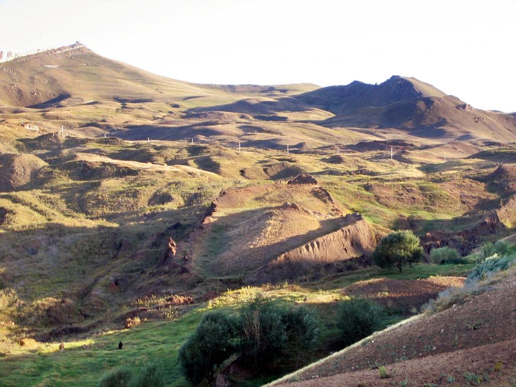 Aerial view of the boat-shaped geological ridge at the Durupınar site in eastern Turkey